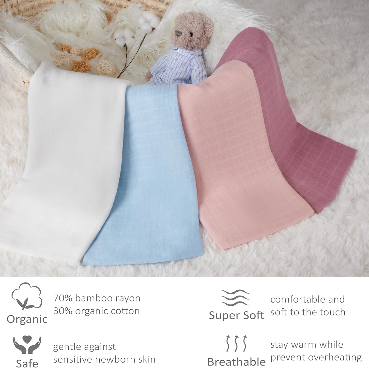 Meracorallo Silky Soft Swaddle Blanket for Baby