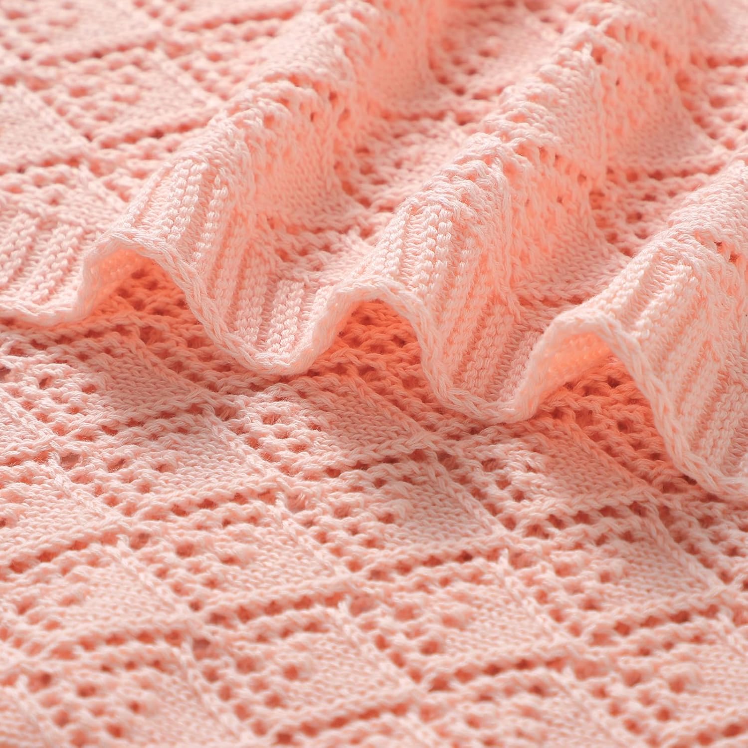 Neiwech Soft Cotton Swaddle Blanket 40x30 Inch Pink