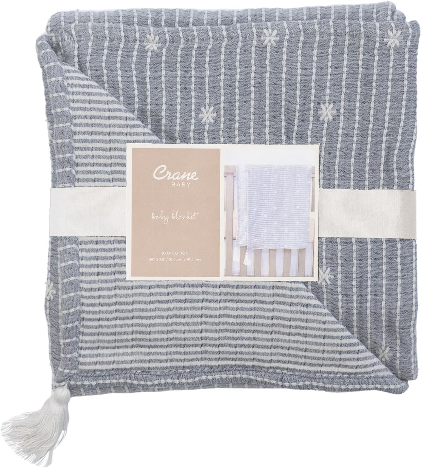 Crane Baby Starlight Luxe Blanket 36 x 36 Inches 100 Cotton