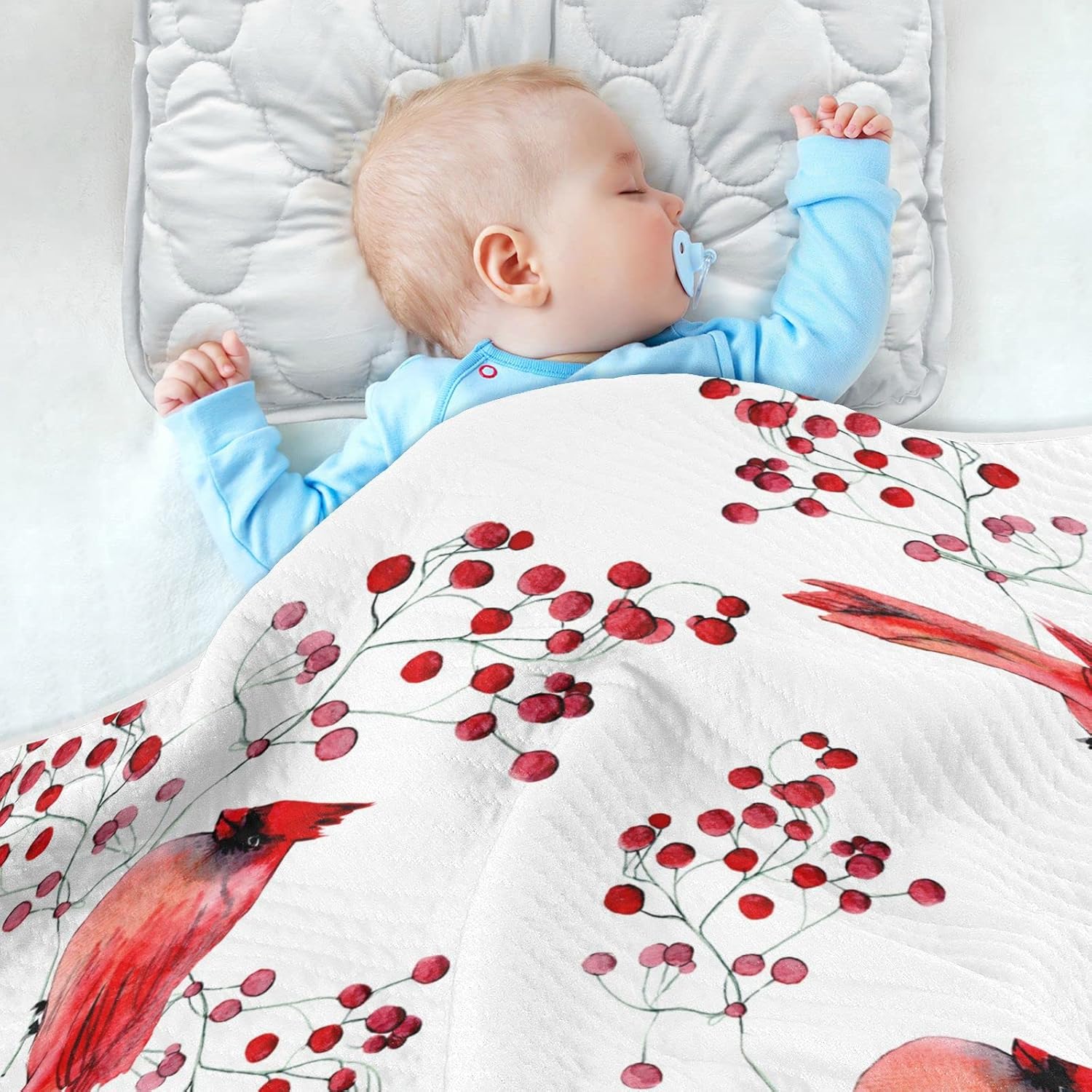 Ollabaky 30x40 Cute Red Birds Baby Blanket