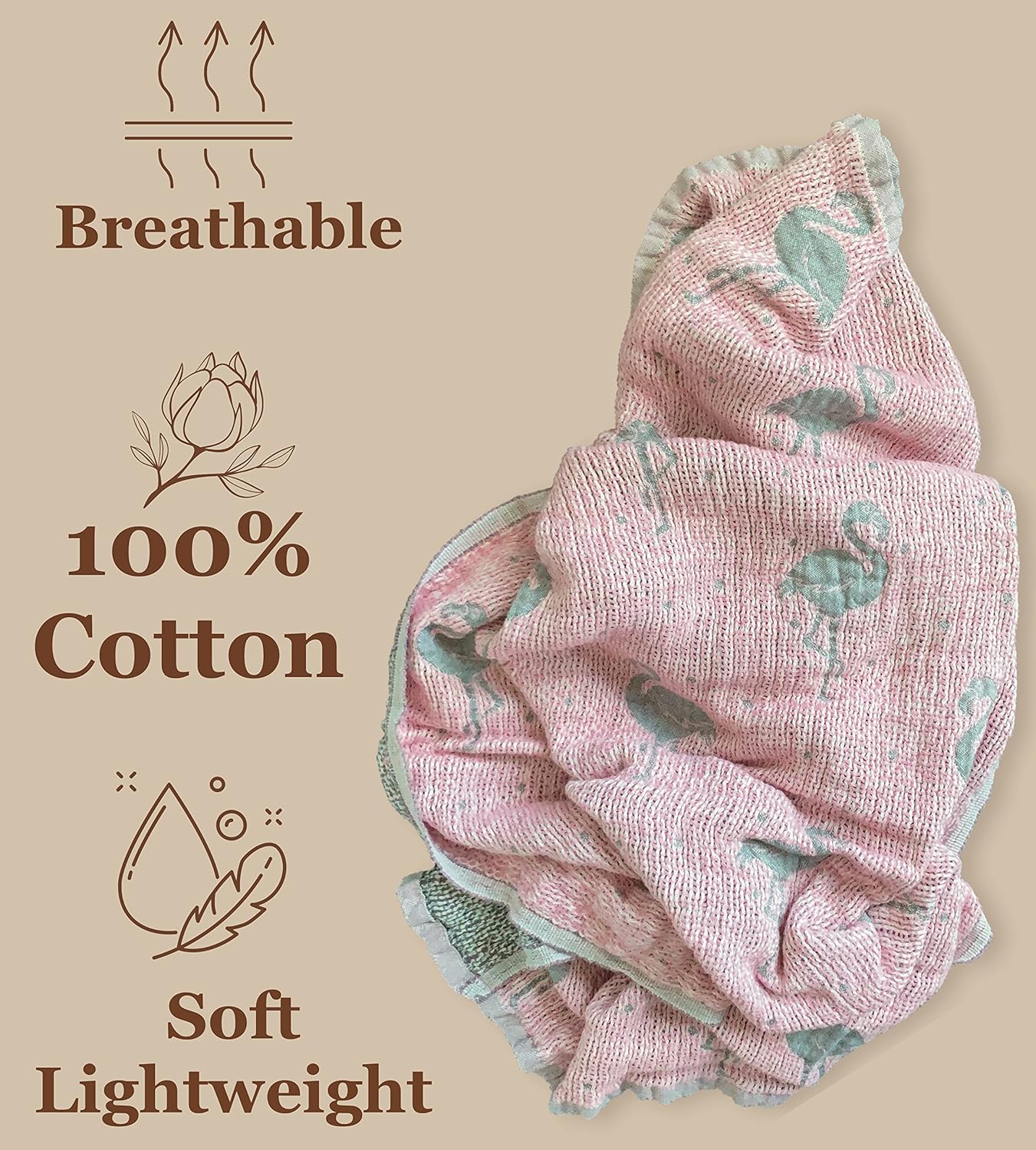 LeylAri Toddler Crib Blanket - Flamingo