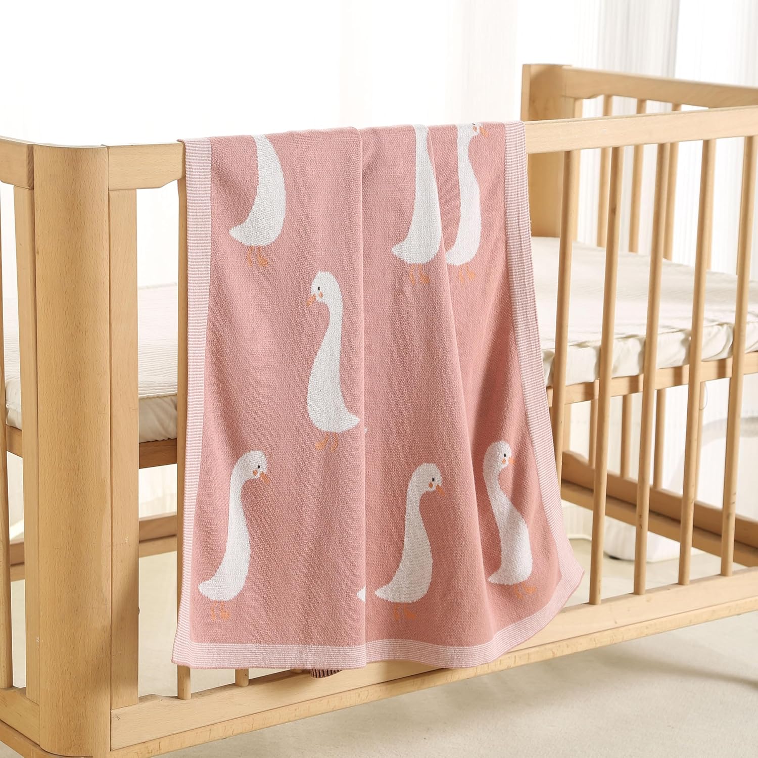 Loyfoky Baby Blanket 100 Cotton Swaddle 40x30in Pink