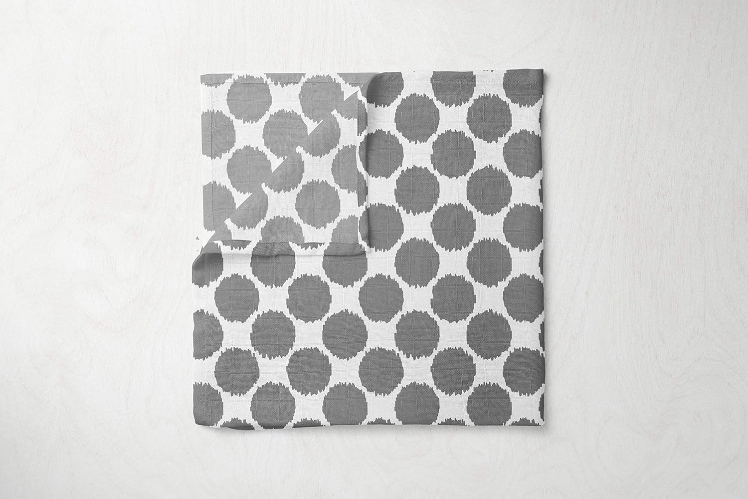 Bacati Ikat Mint Grey Dots Stripes Swaddling Muslin Set of 4