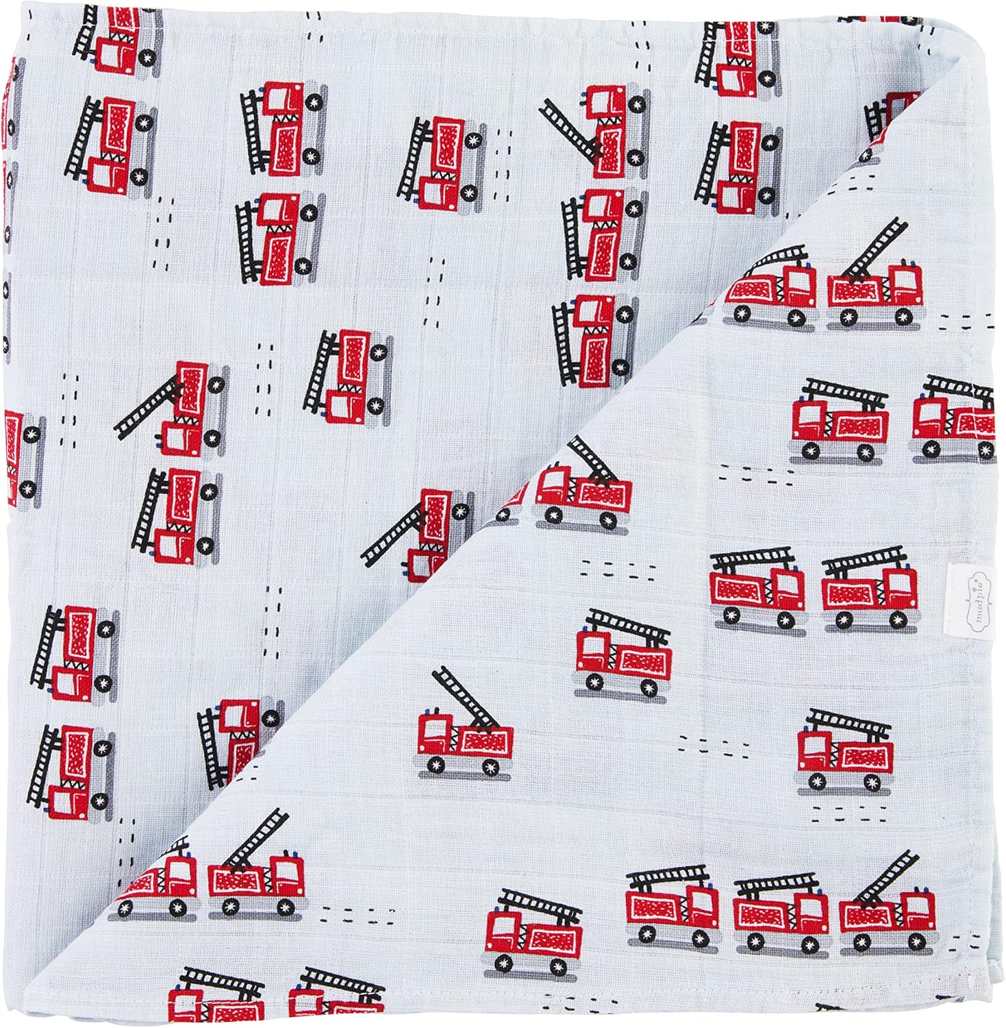 Mud Pie Fire Truck Swaddle Blanket 47x47