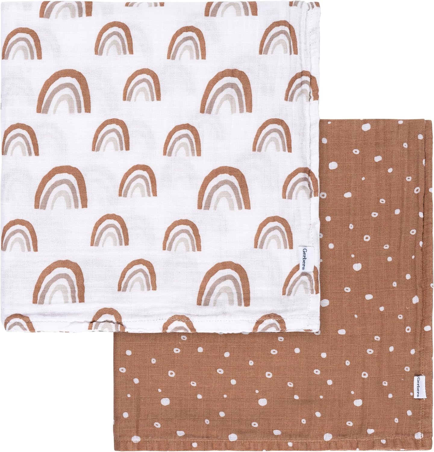 Gerber Baby 2-Pack Muslin Blanket Boho Rainbow Polka Dots