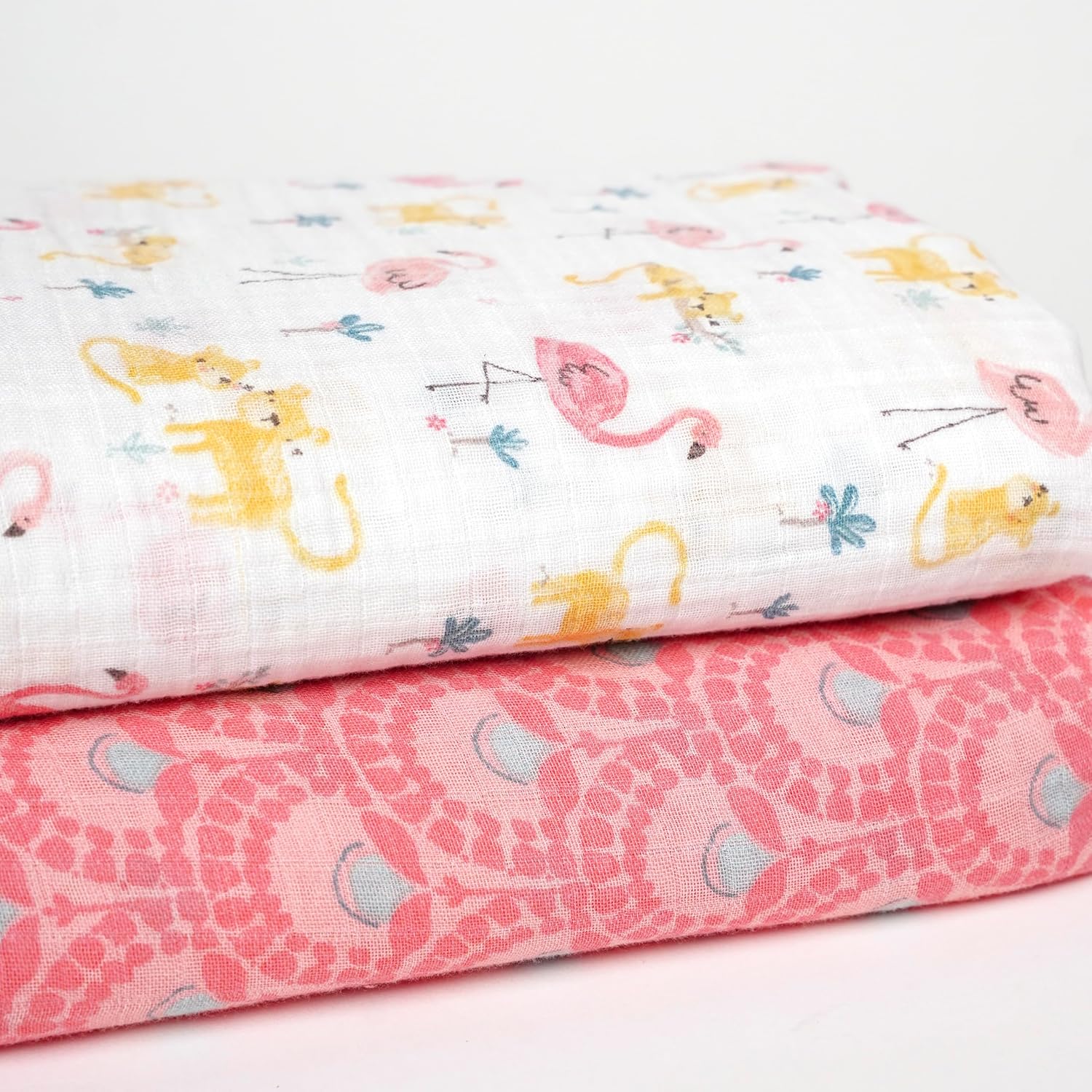 Gerber Baby 2-Pack Muslin Blanket Animal Geo Girl One Size