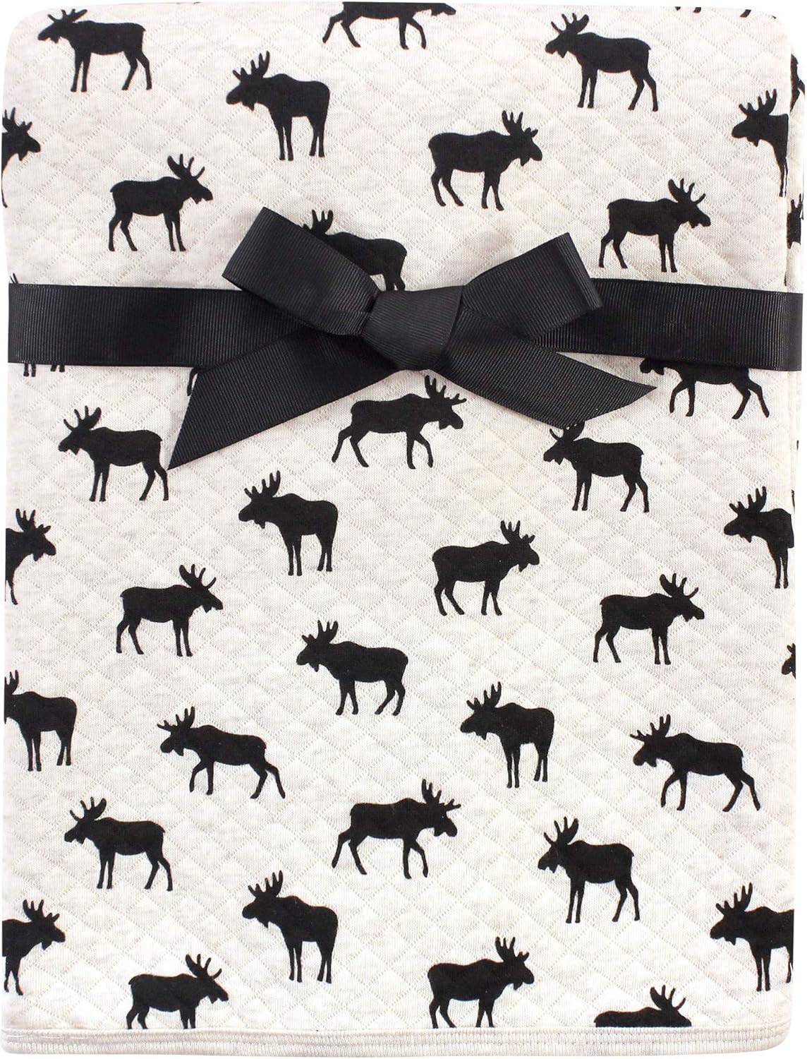 Hudson Baby Unisex Quilted Swaddle Blanket Moose 1-Pack