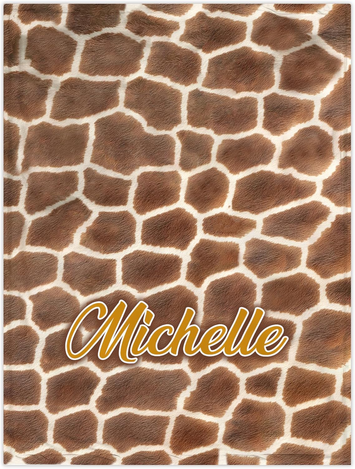 Hyturtle Personalized Giraffe Print Baby Blanket