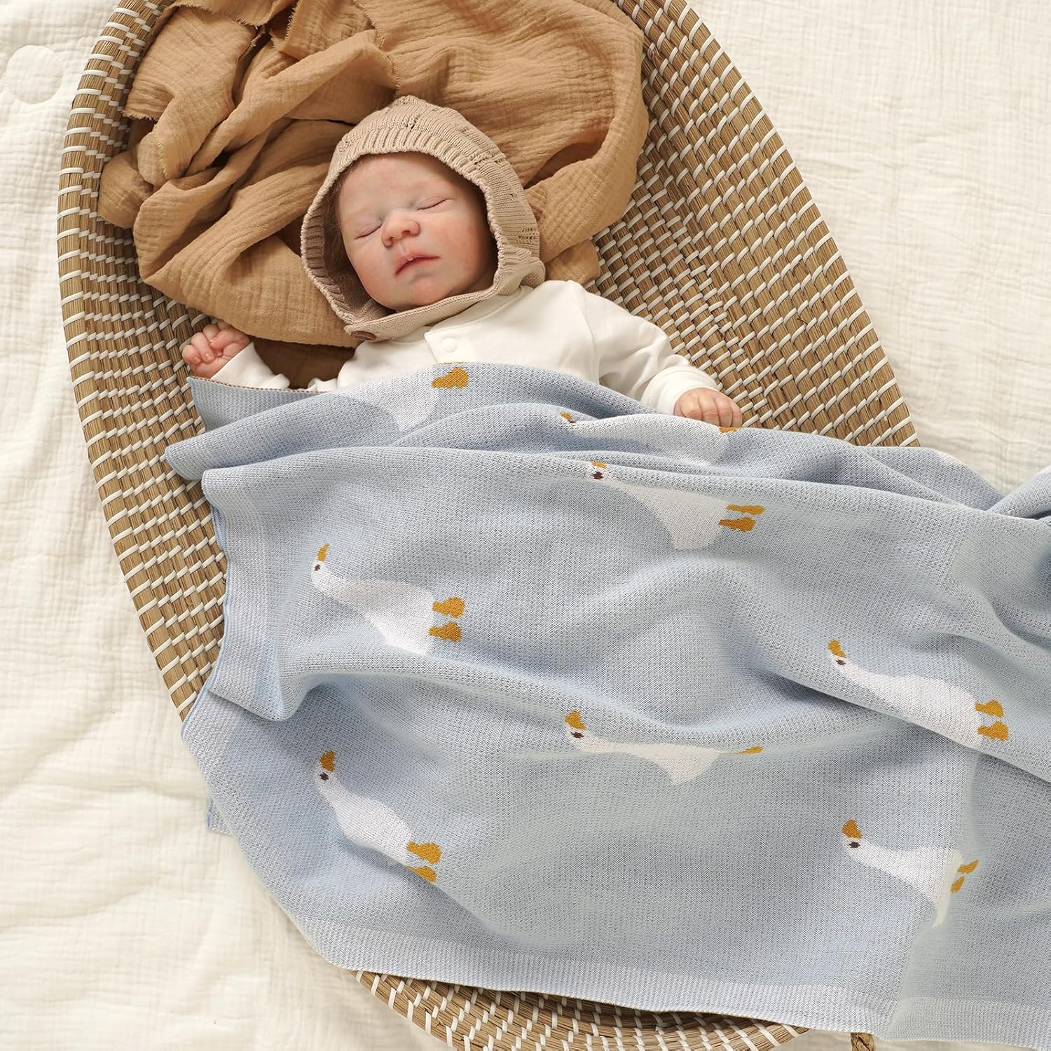 Mimixiong Soft Cotton Swaddling Blanket for Baby
