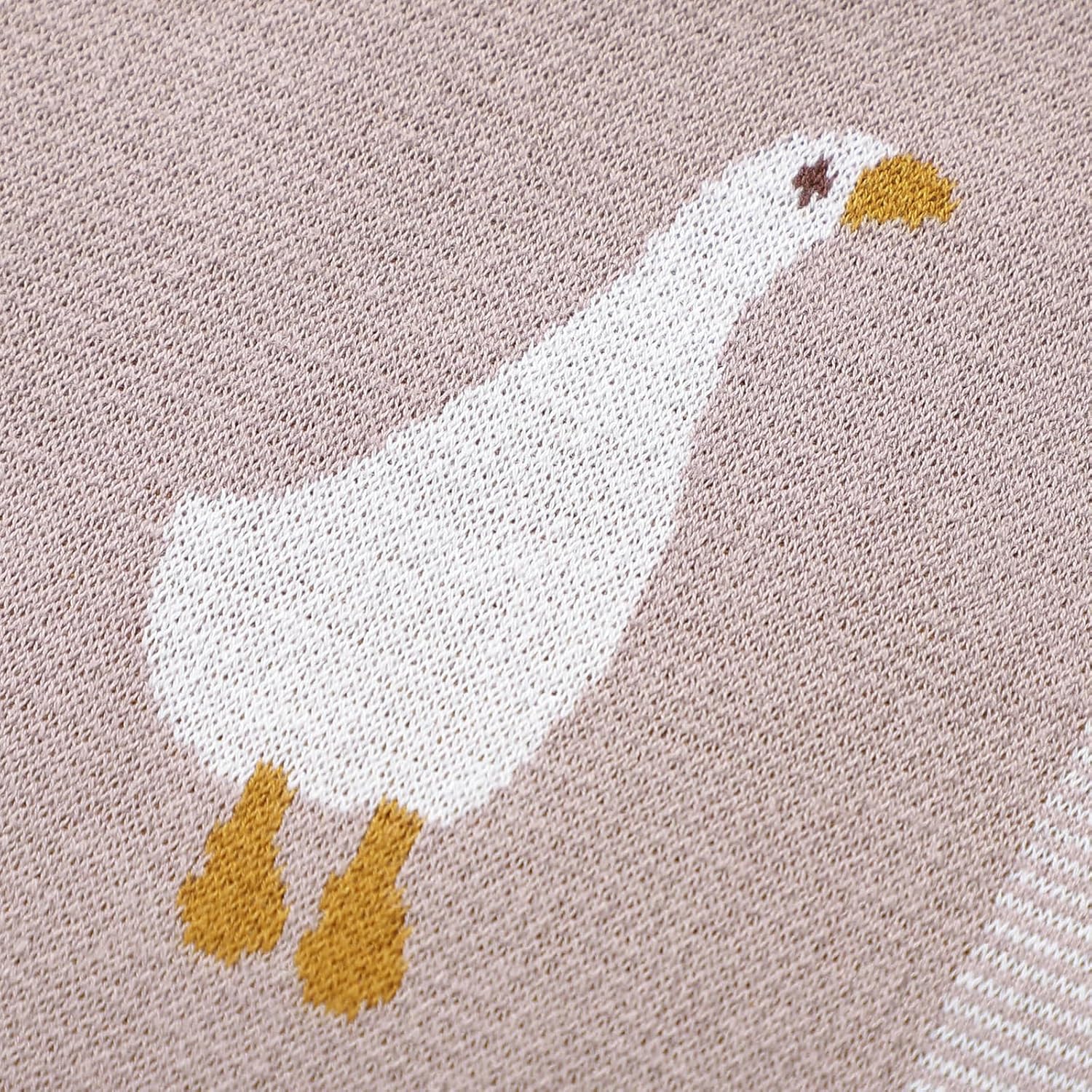 Mimixiong Soft Cotton Baby Blanket with Cute Goose
