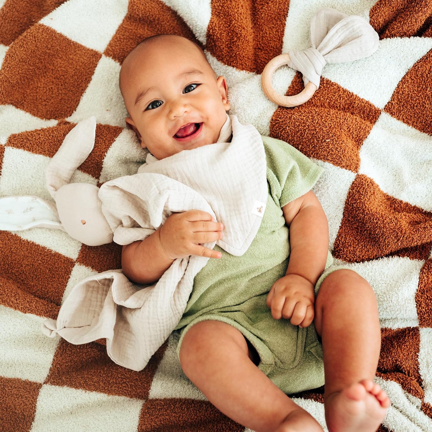 Mikito Organic Cotton Baby Muslin Lovey Bunny