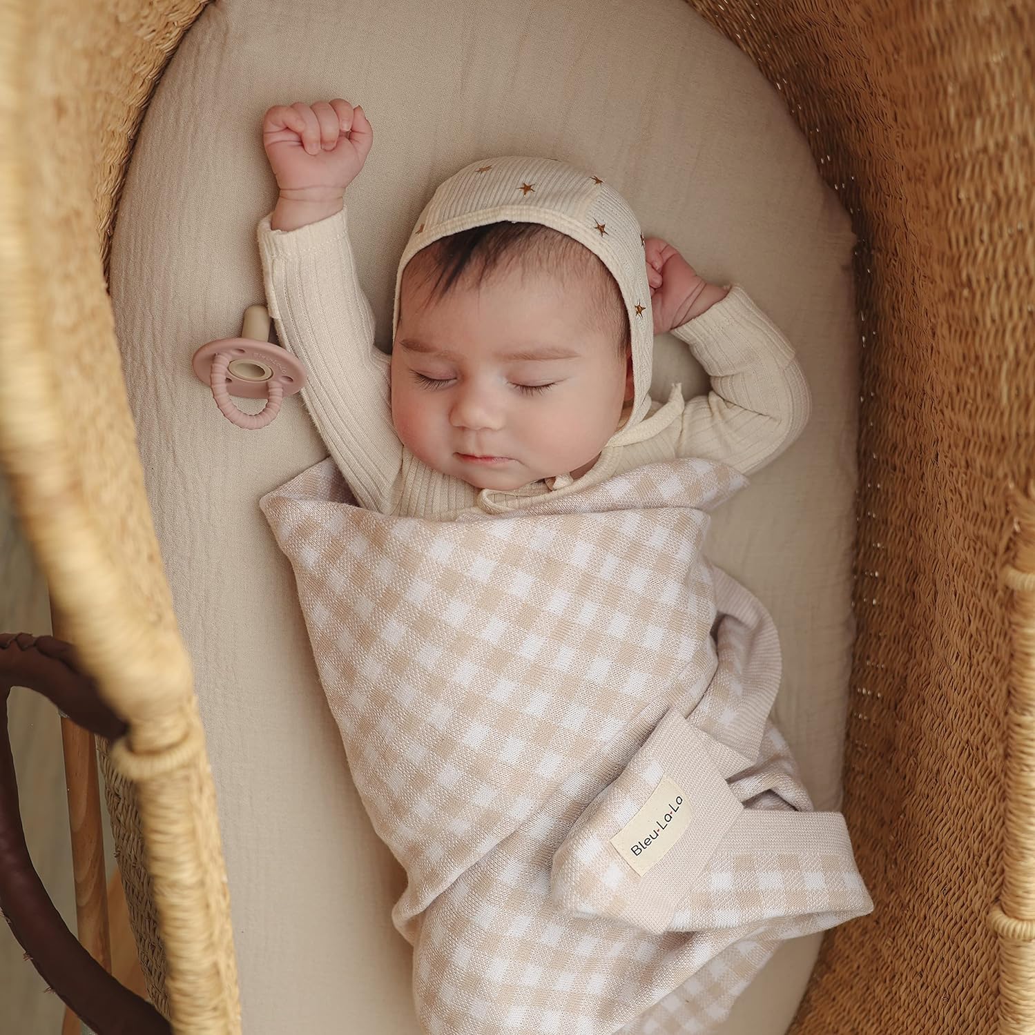 Bleu La La Checkered Swaddle Blanket - 100 Soft Cotton