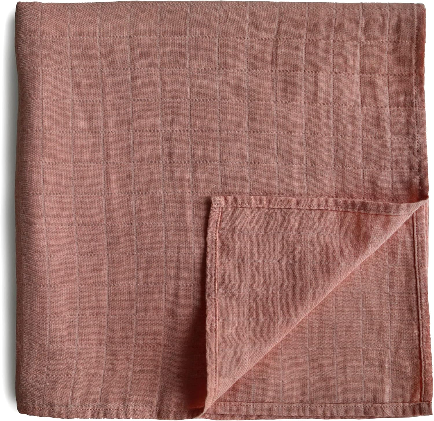 Mushie Organic Cotton Swaddle Blanket Cedar Aroma