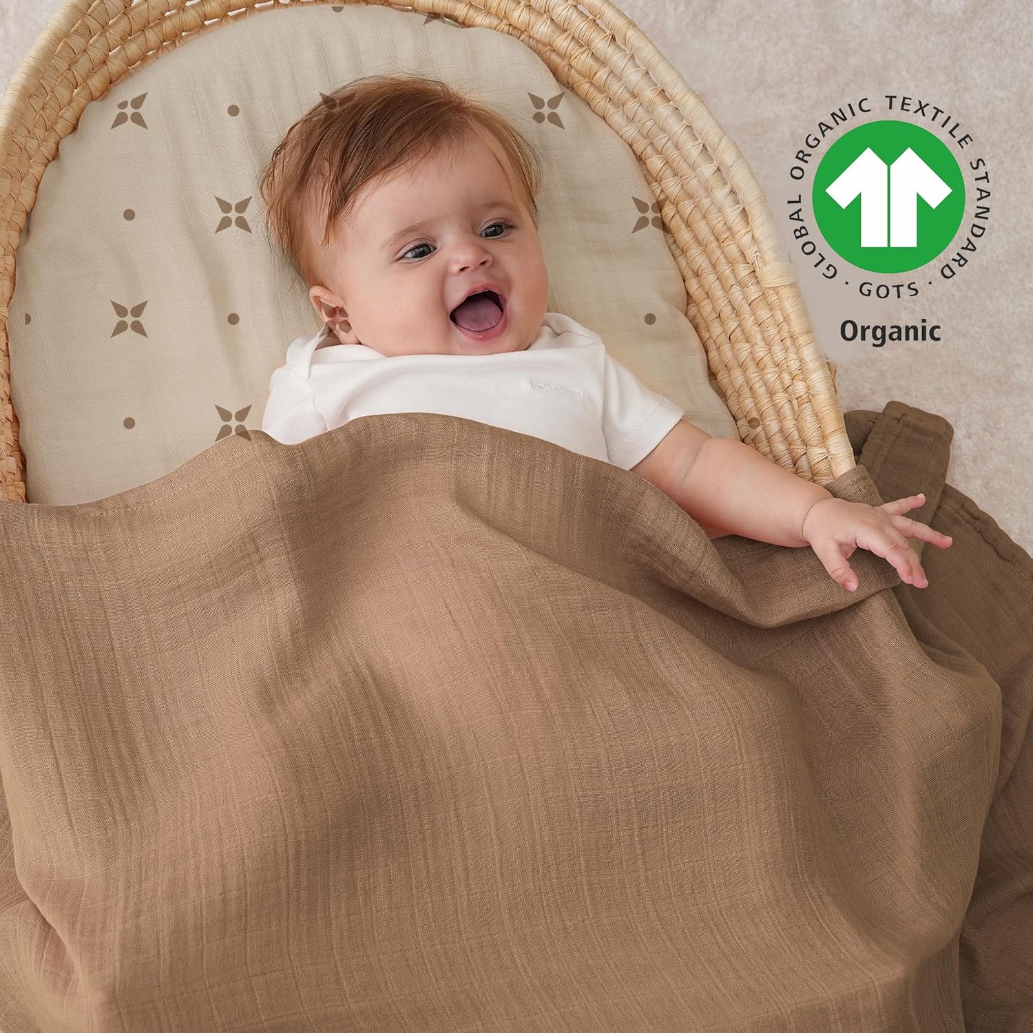 Yoofoss Muslin Swaddle Blankets 4-Pack 47x47 Baby Neutral Wrap