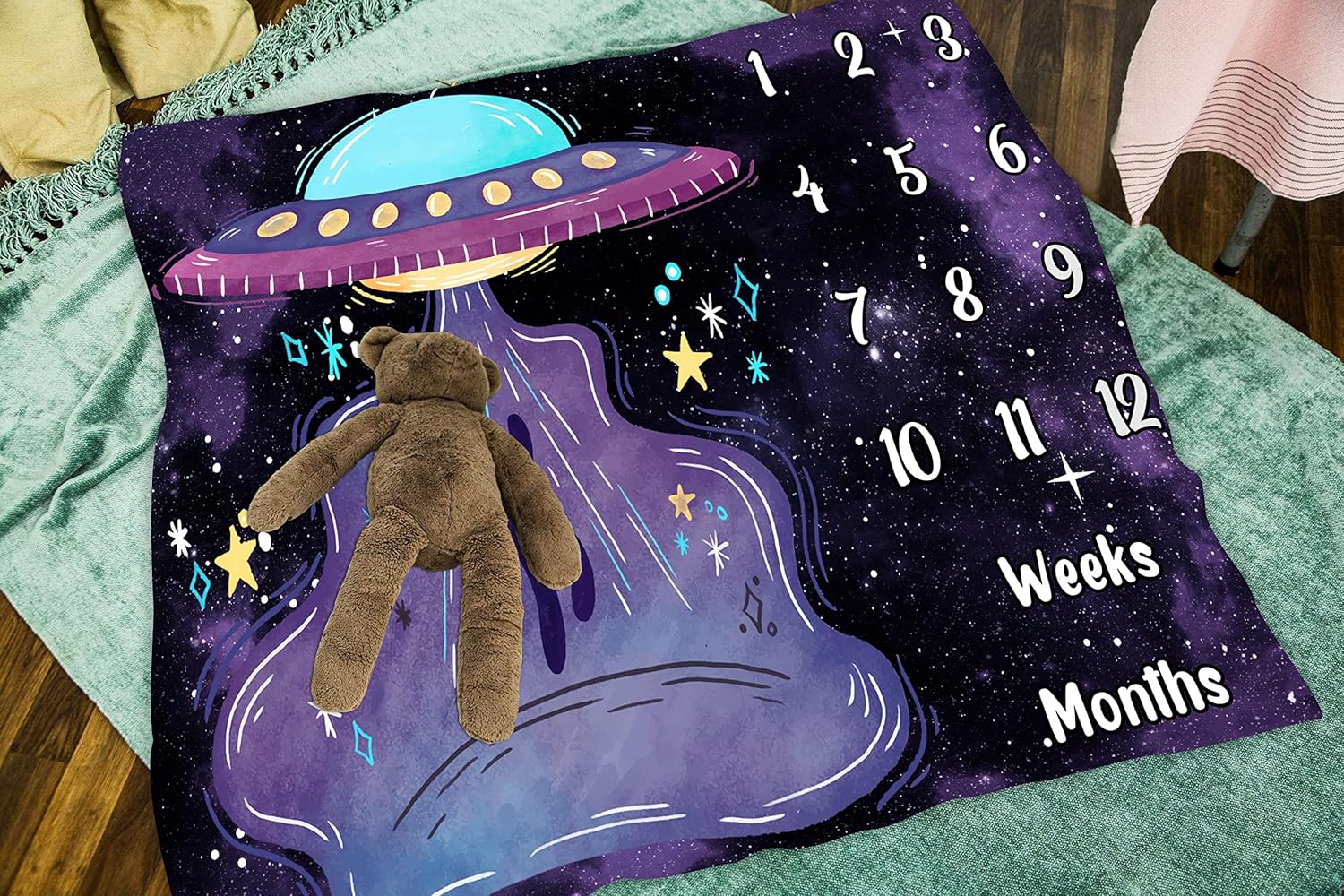LYLYCTY Space Baby Growth Milestone Blanket 1