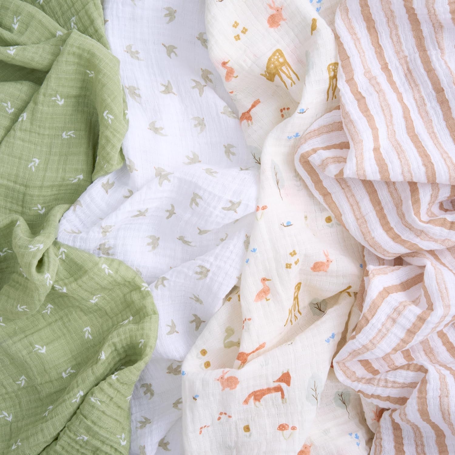 aden anais Muslin Swaddle 4 Pack Sage Woodland