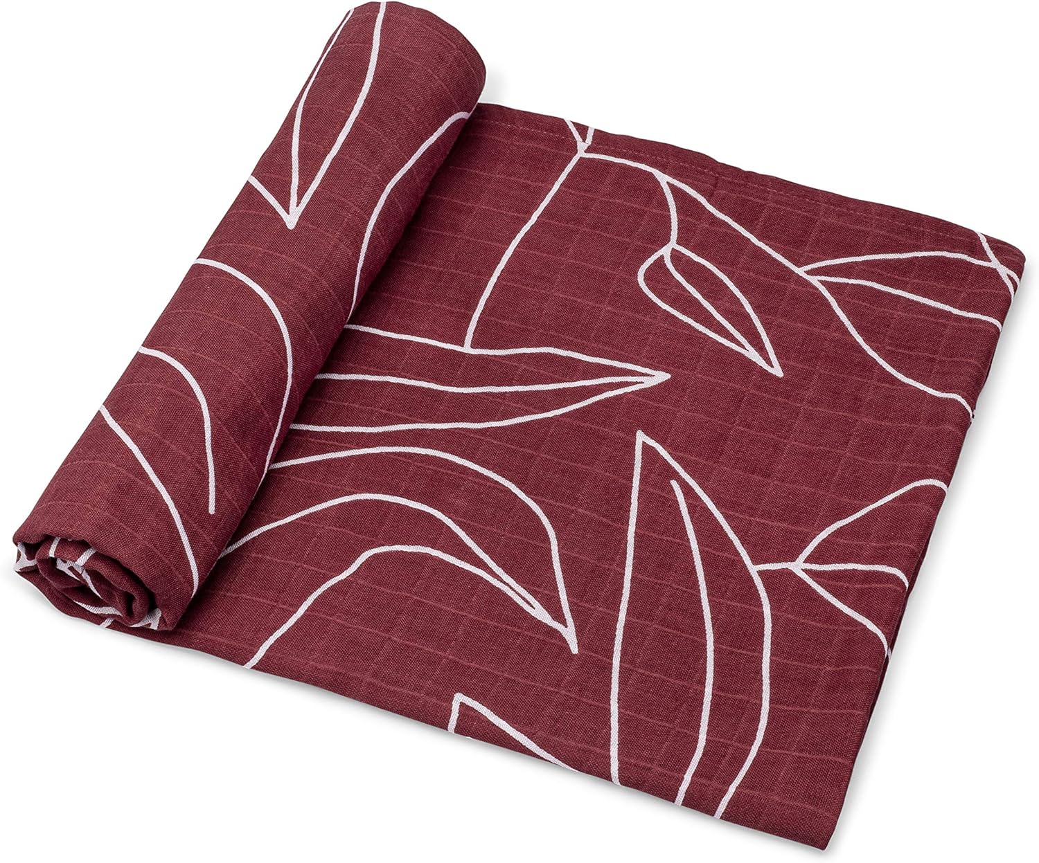 Goobie Baby Organic Muslin Swaddle Blanket - 47x47 Inches Soft Breathable Foliage Print