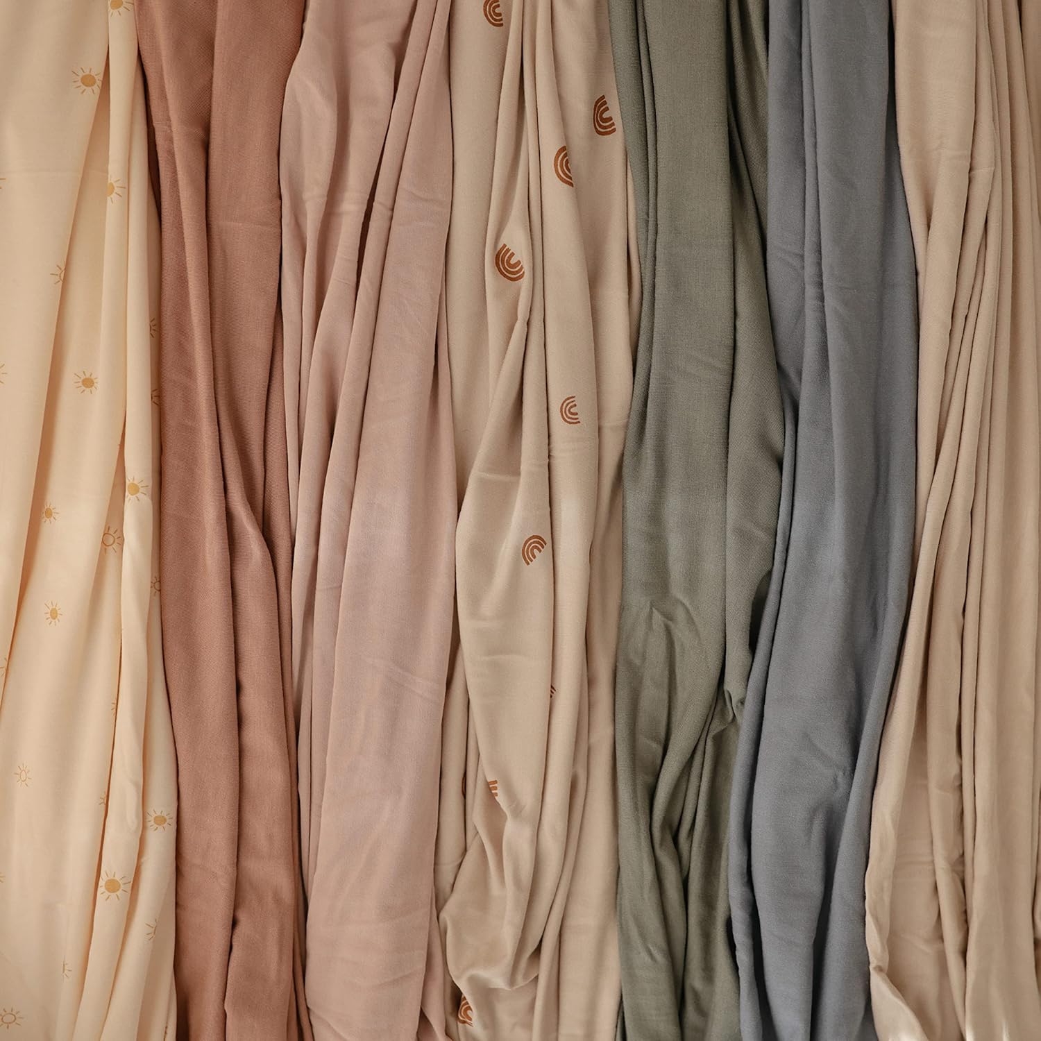 Mushie Stretchy Baby Swaddle Blanket - Dried Thyme