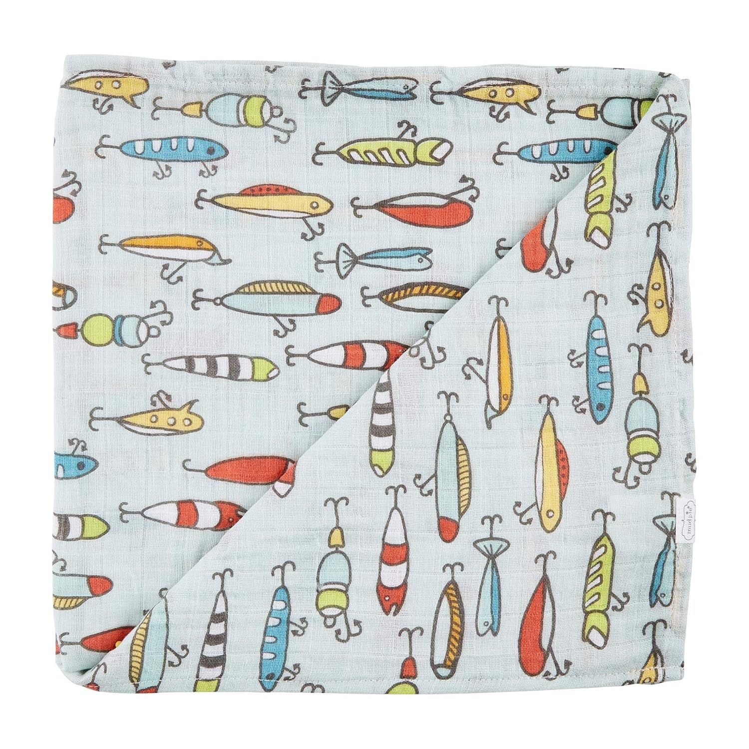 Mud Pie Kids Fishing Muslin Swaddle Blanket
