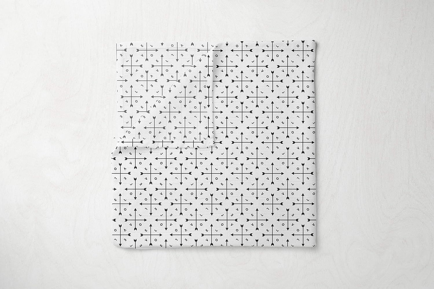 Bacati 4 Piece Love Muslin Swaddling Blankets BlackWhite