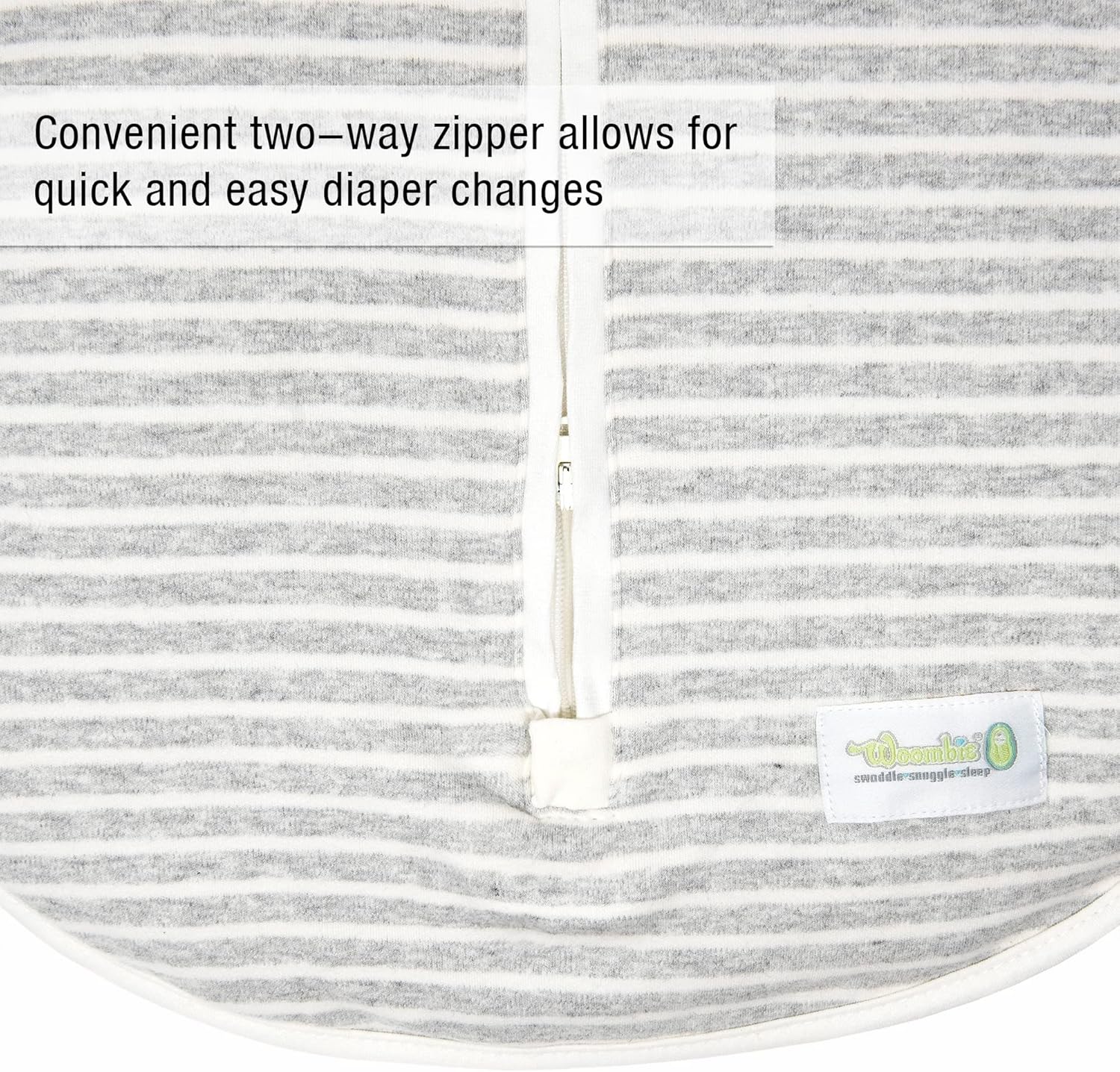 Woombie Original Baby Swaddling Blanket - Zipper Twilight Stripes 14-19 lbs