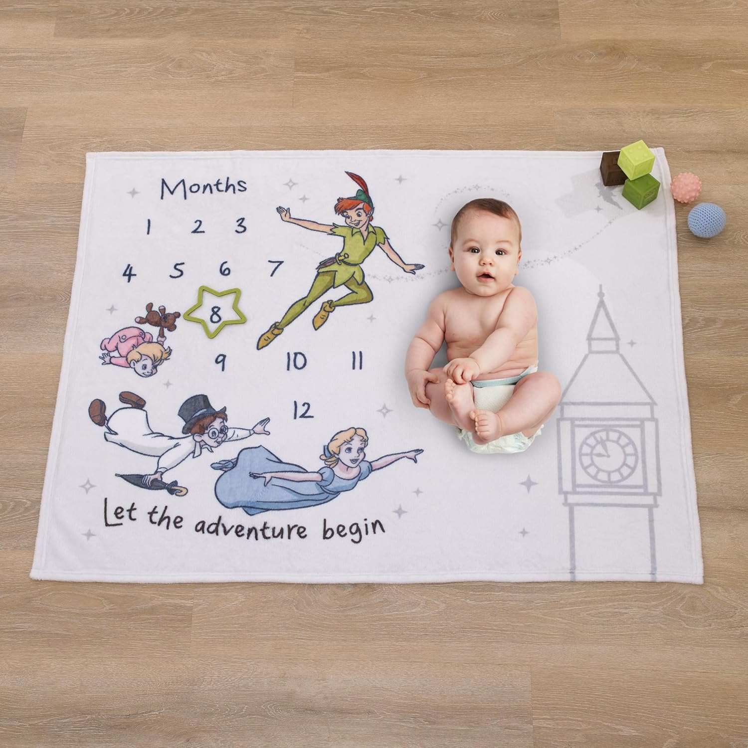 NoJo Disney Peter Pan Baby Blanket Milestone