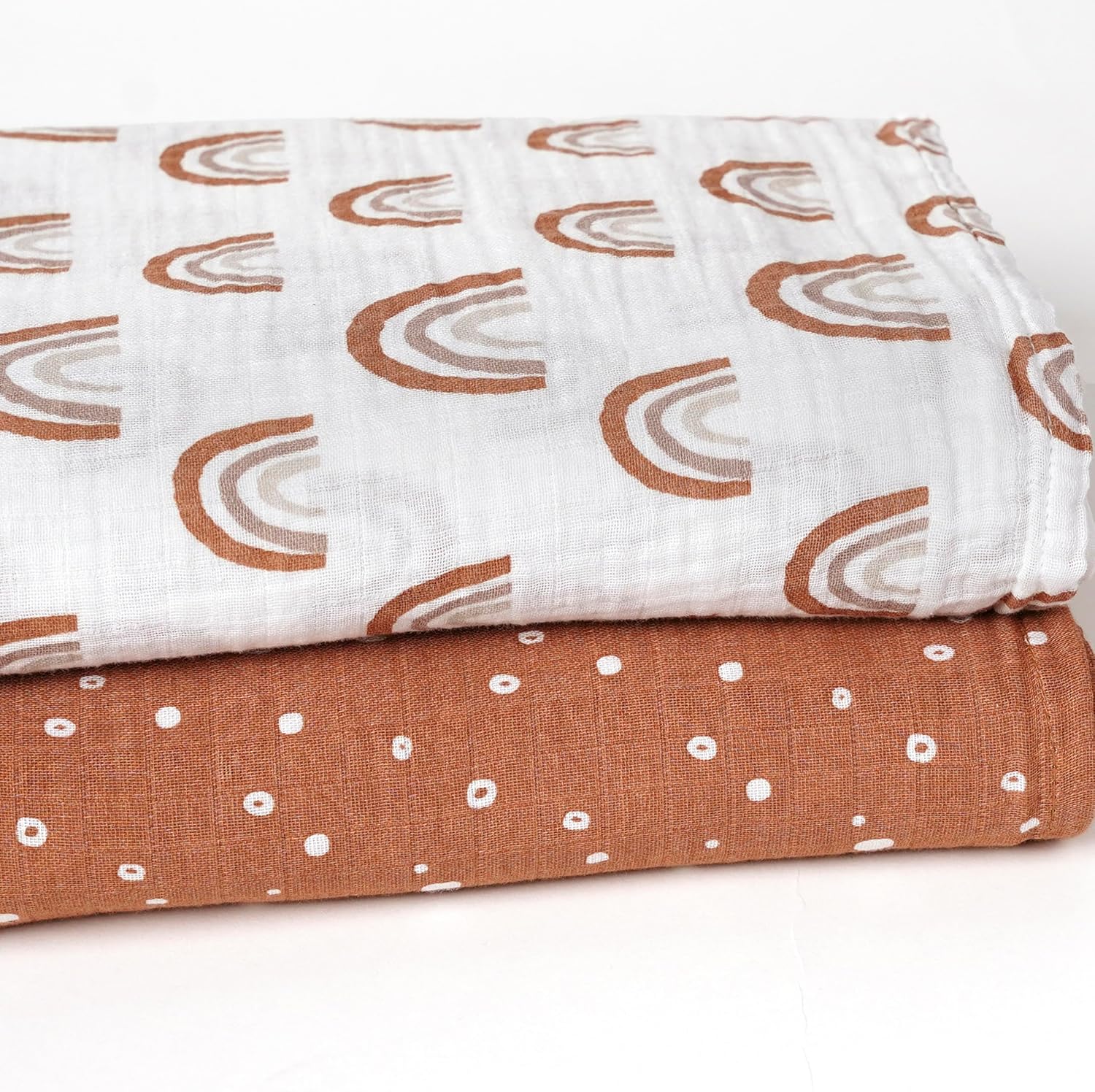 Gerber Baby 2-Pack Muslin Blanket Boho Rainbow Polka Dots