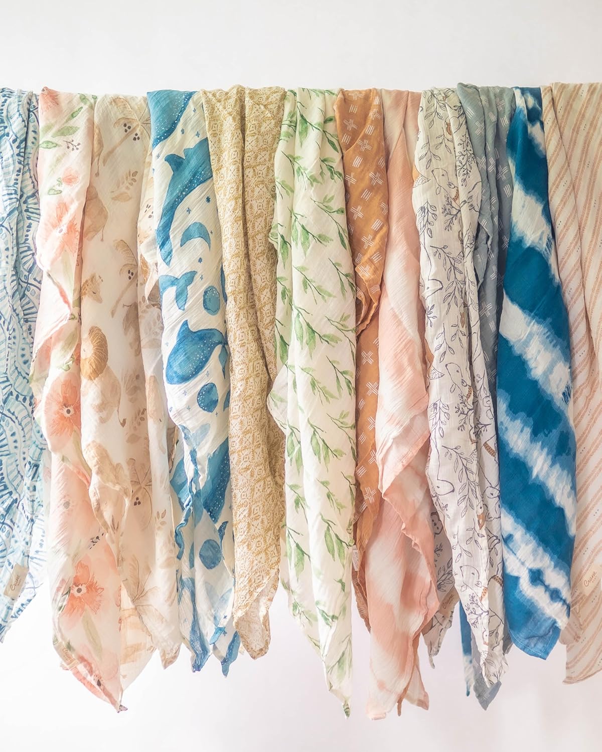 Crane Baby 100 Cotton Muslin Swaddle Blankets Set of 2