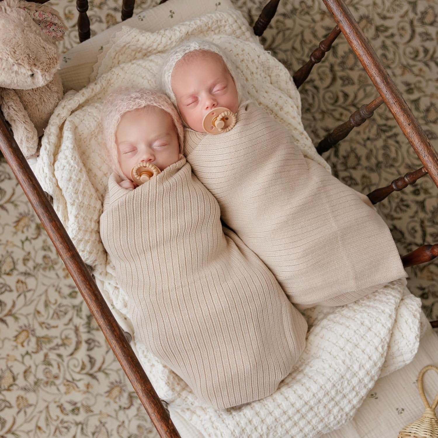 Organic Ribbed Swaddle Blanket - Oatmeal