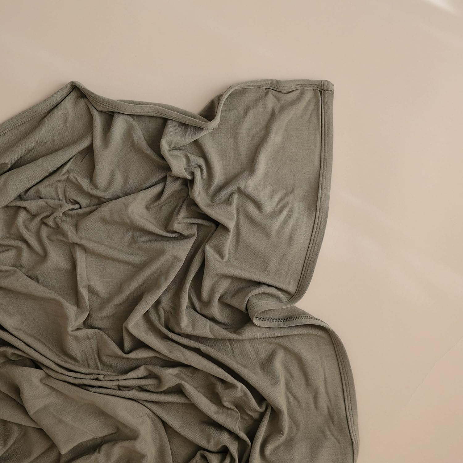 Mushie Stretchy Baby Swaddle Blanket - Dried Thyme