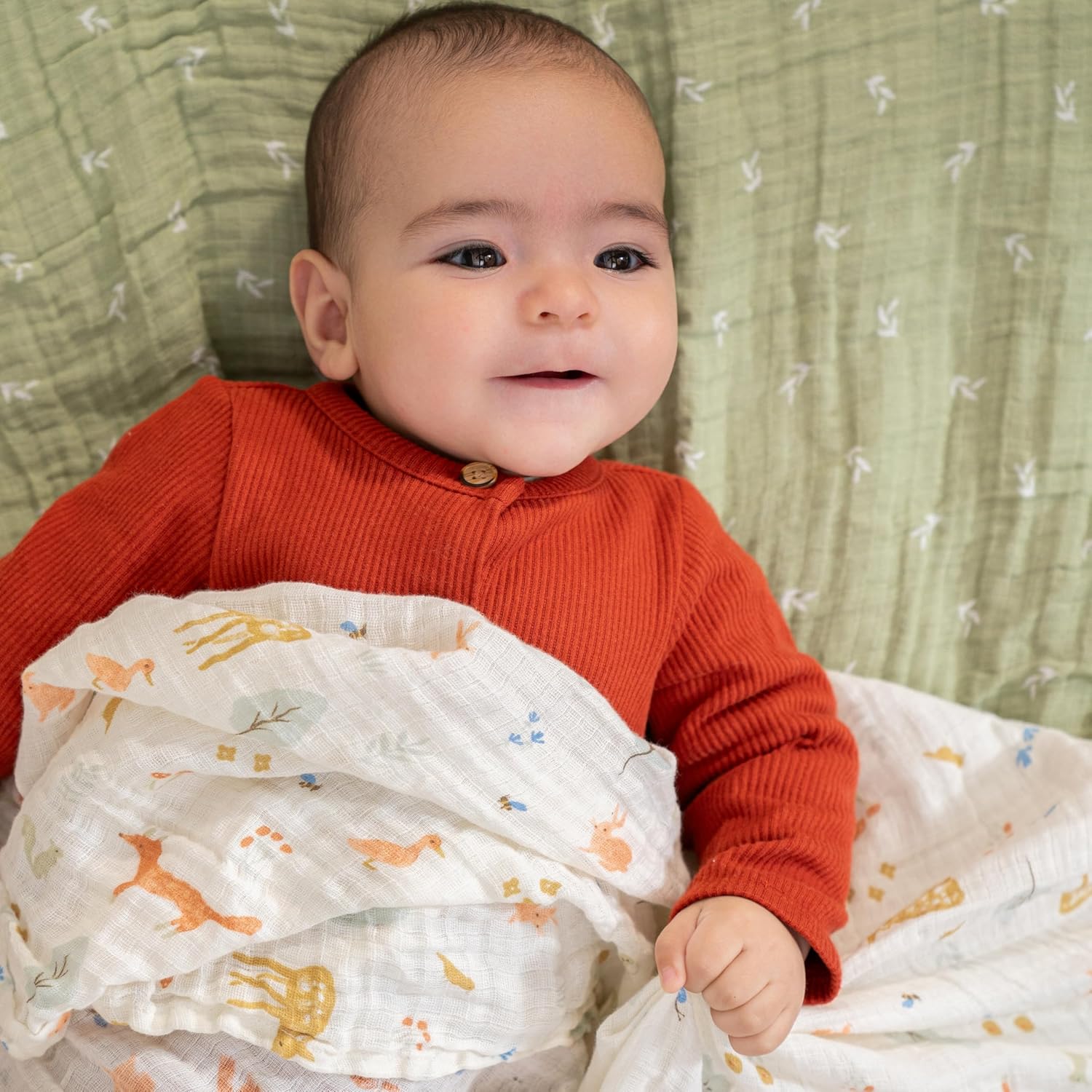 aden anais Muslin Swaddle 4 Pack Sage Woodland