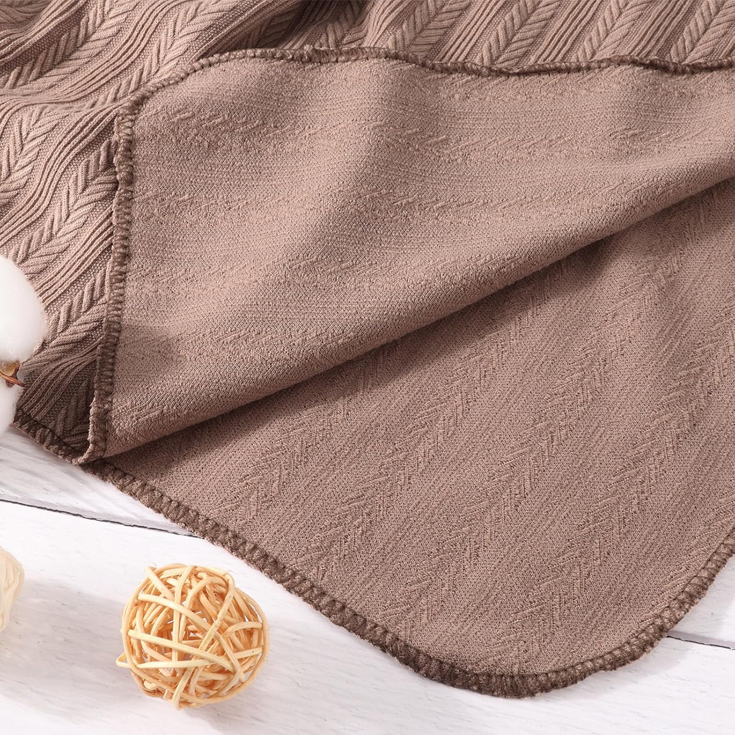 AQOKKA Newborn Swaddle Blanket with Bow Hat Mittens Set 1