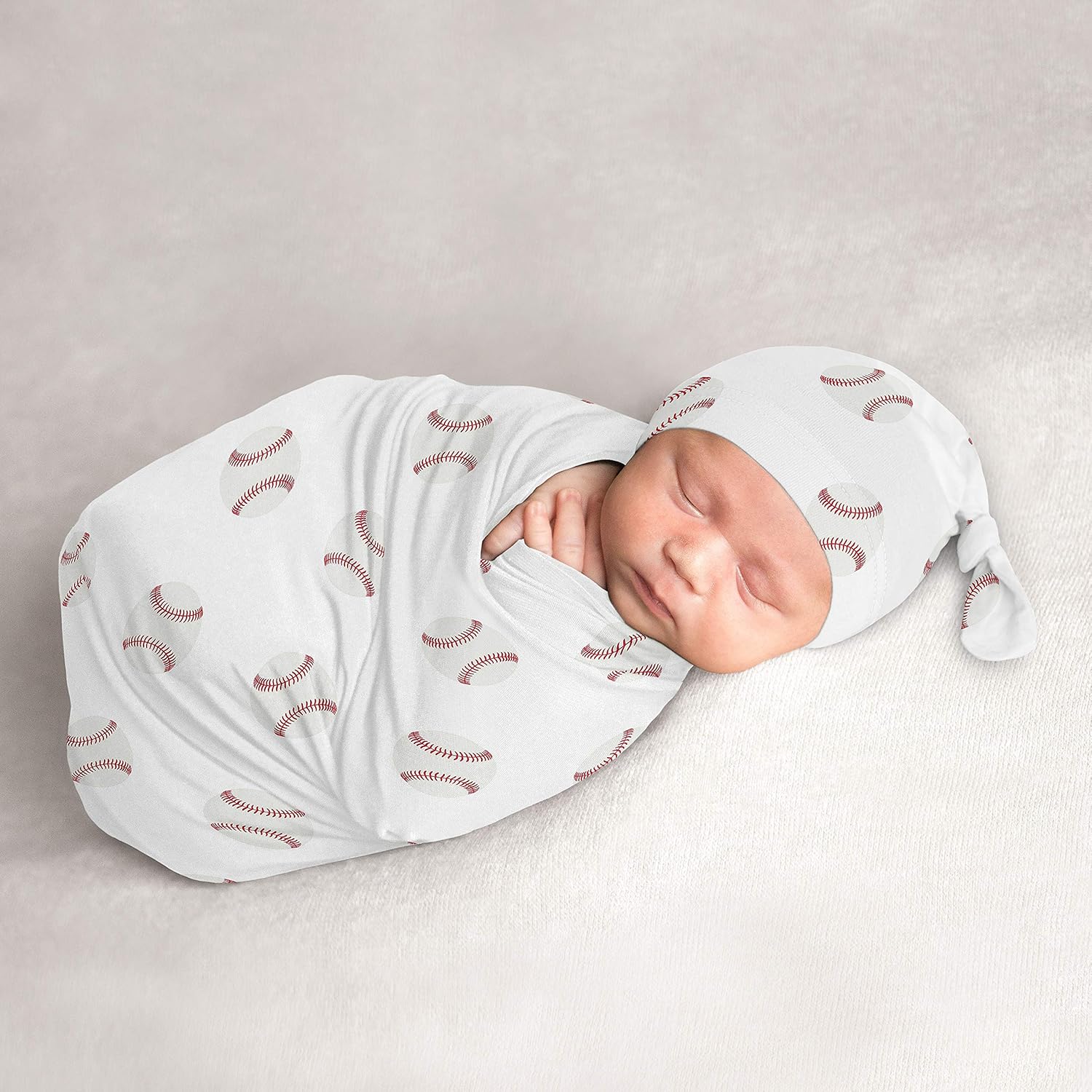 Sweet Jojo Baseball Baby Boy Sleep Sack and Beanie 2pc Set