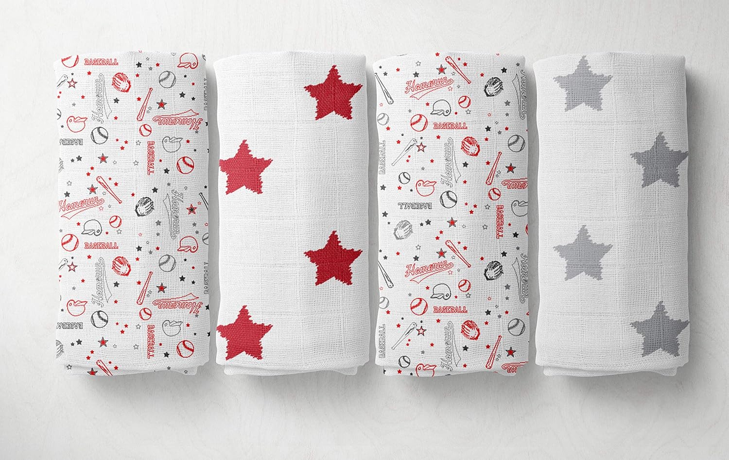 Bacati 4 Pack Swaddle Blankets for Boys