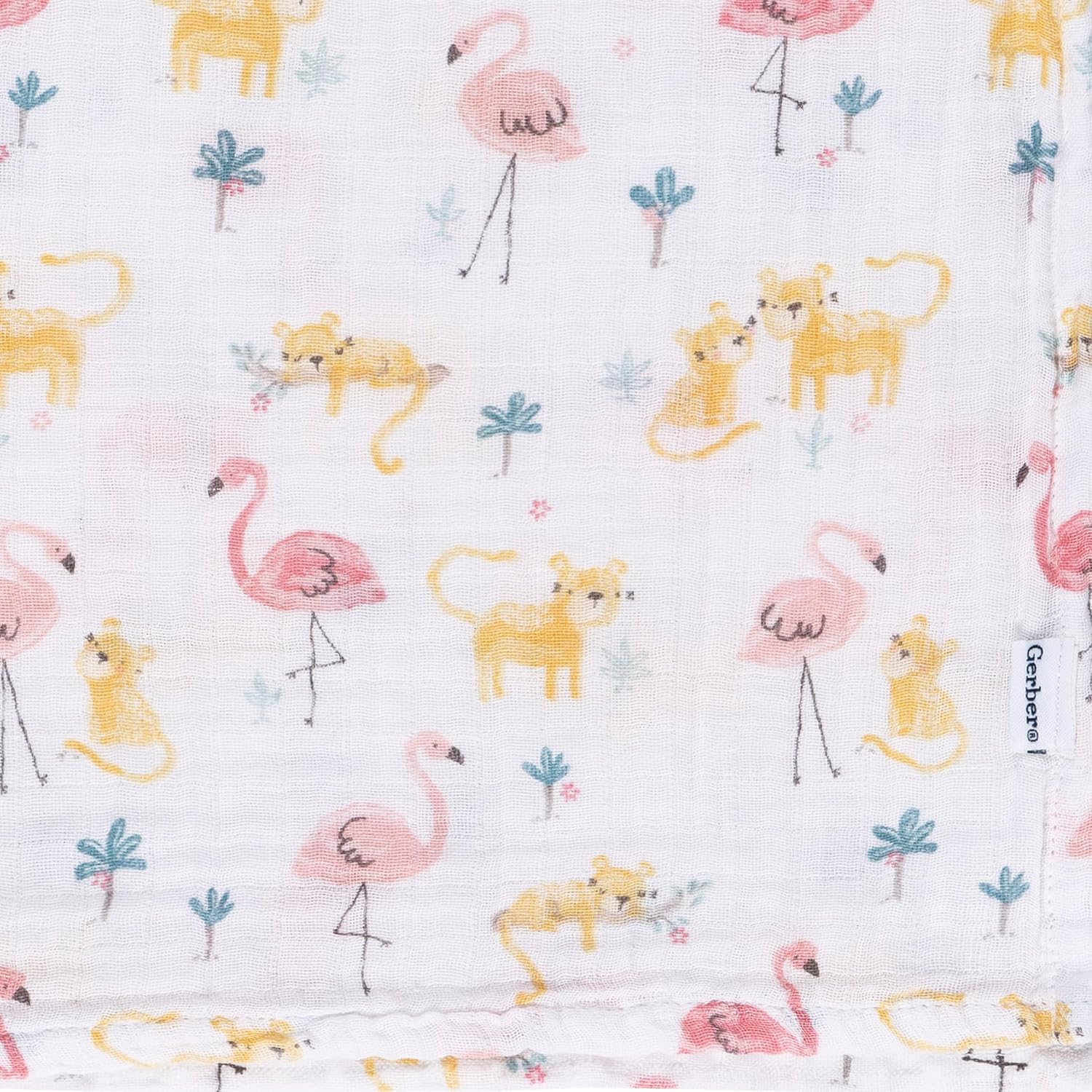 Gerber Baby 2-Pack Muslin Blanket Animal Geo Girl One Size