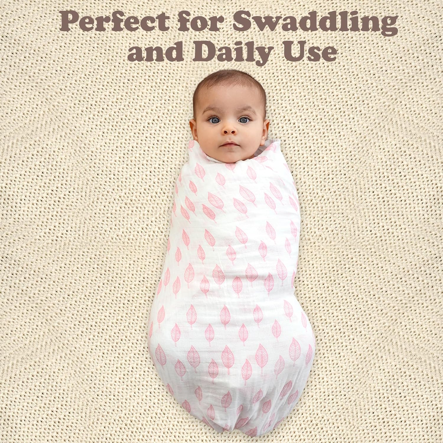Bublo Baby Muslin Swaddle Blankets 4-Pack Pink