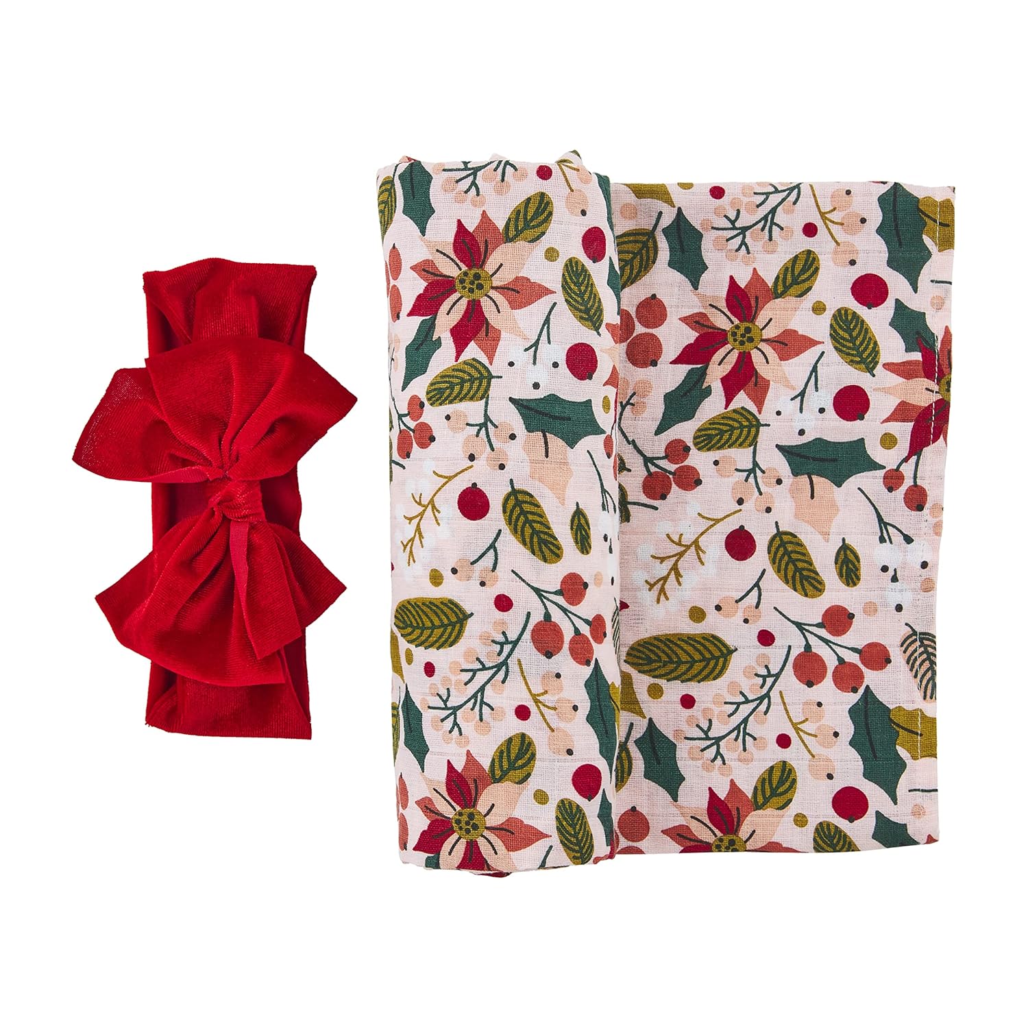Mud Pie Baby Girl Christmas Swaddle Set