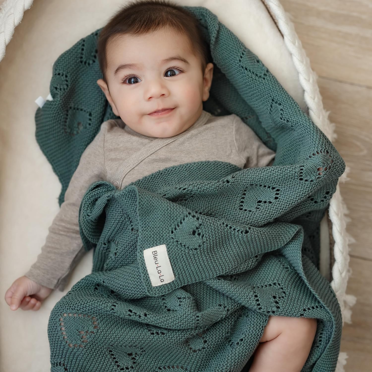 Luxury Cotton Heart Swaddle Blanket for Newborns