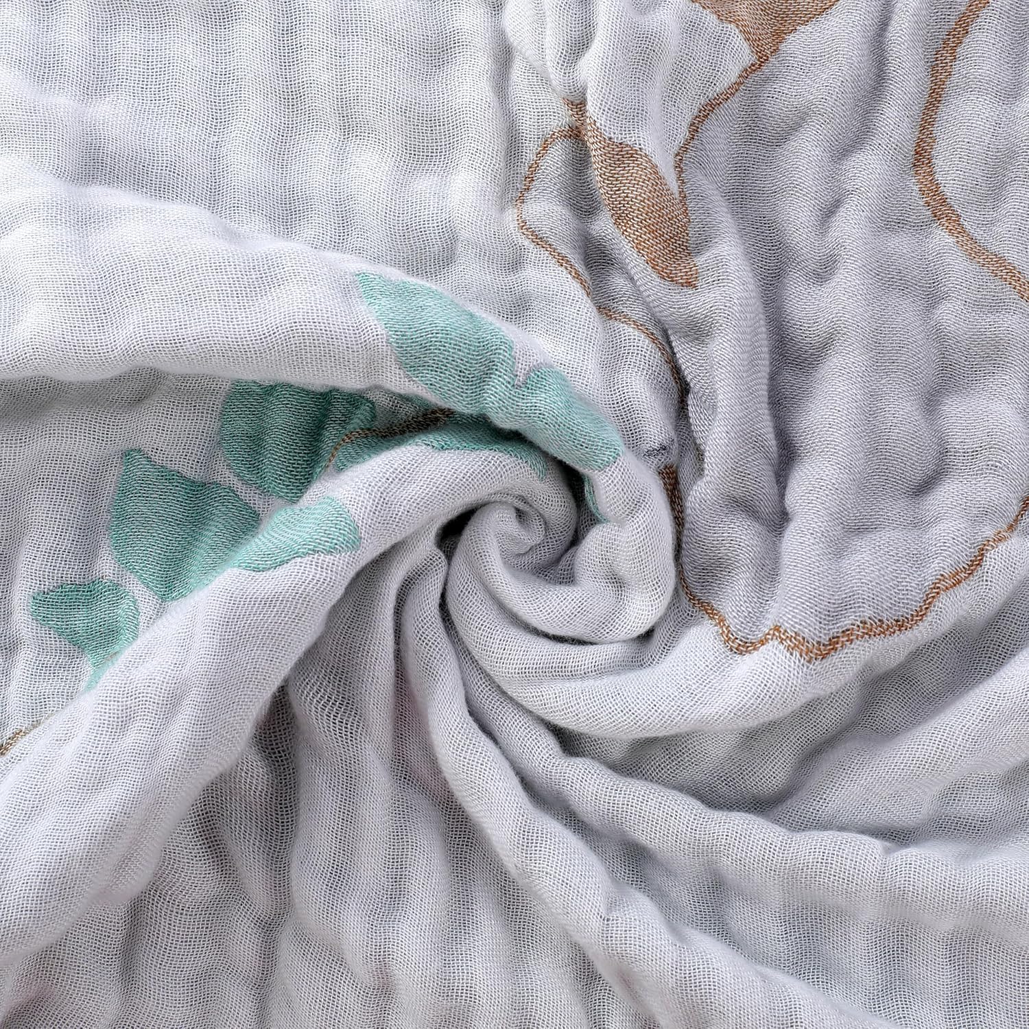 HardNok Ultra Soft Muslin Baby Blanket - Forest Elephant Design