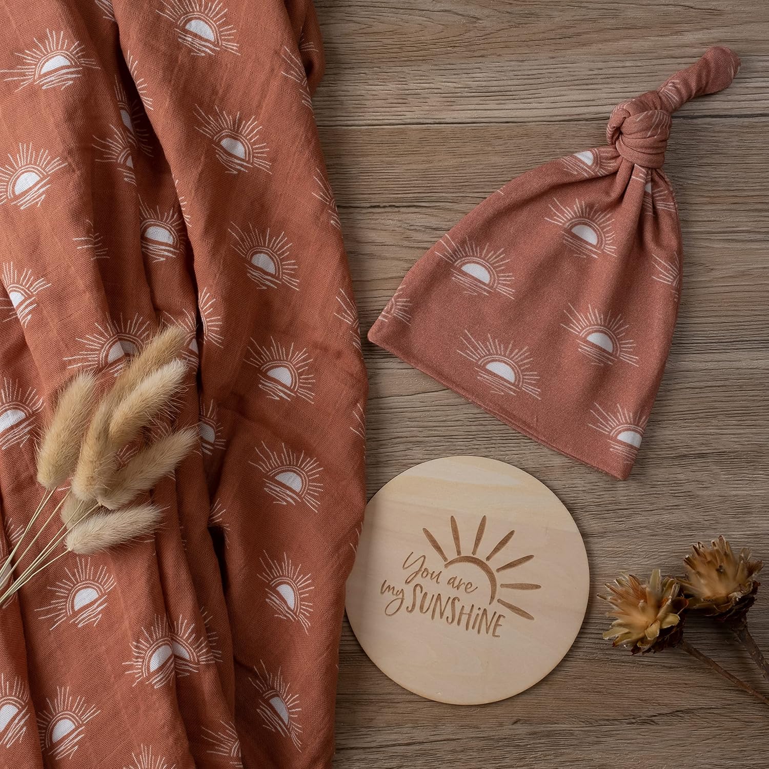 Miaoberry Organic Cotton Baby Muslin Swaddle Blanket Set