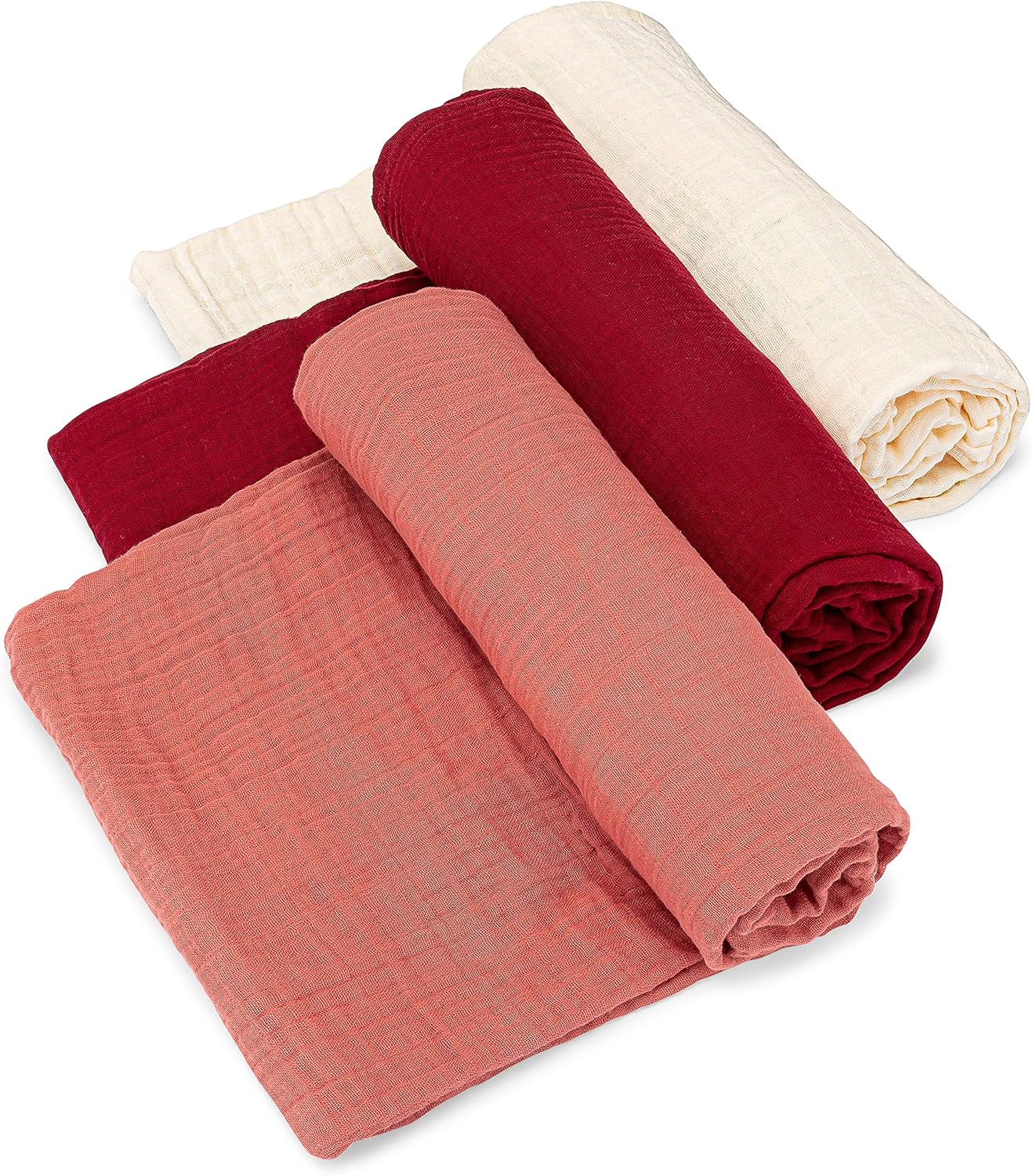 Parker Baby Co Muslin Swaddle Blankets - Rose Set Pack of 3 1