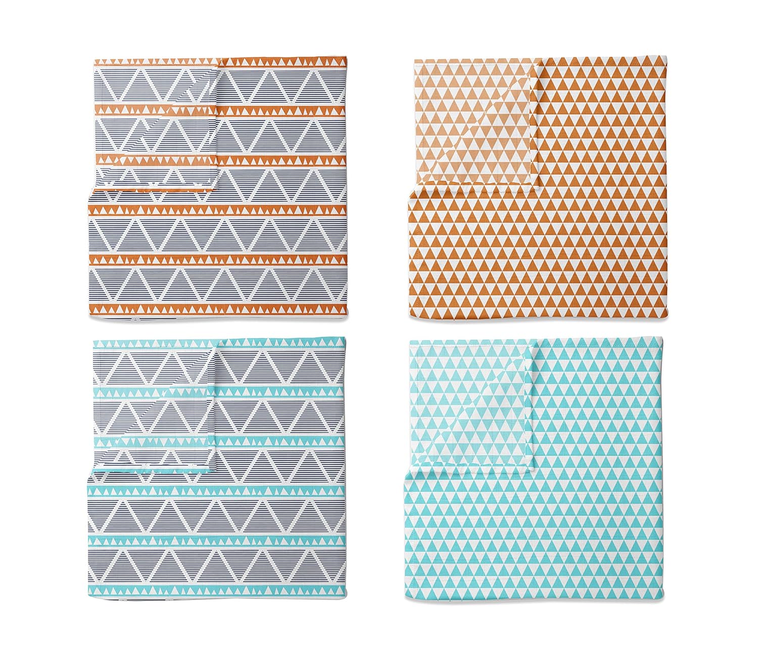 Bacati Liam Aztec Swaddling Blankets 4 Piece Cotton Muslin