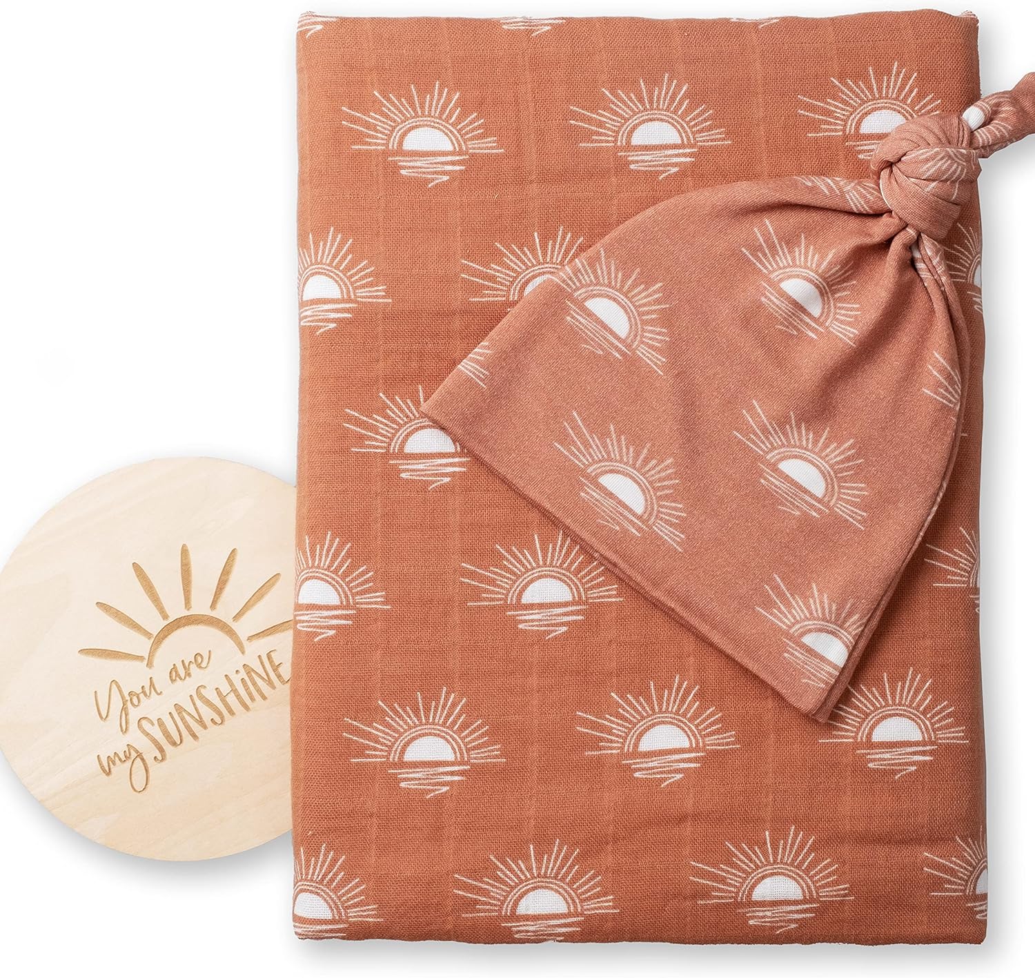 Miaoberry Organic Cotton Baby Muslin Swaddle Blanket Set
