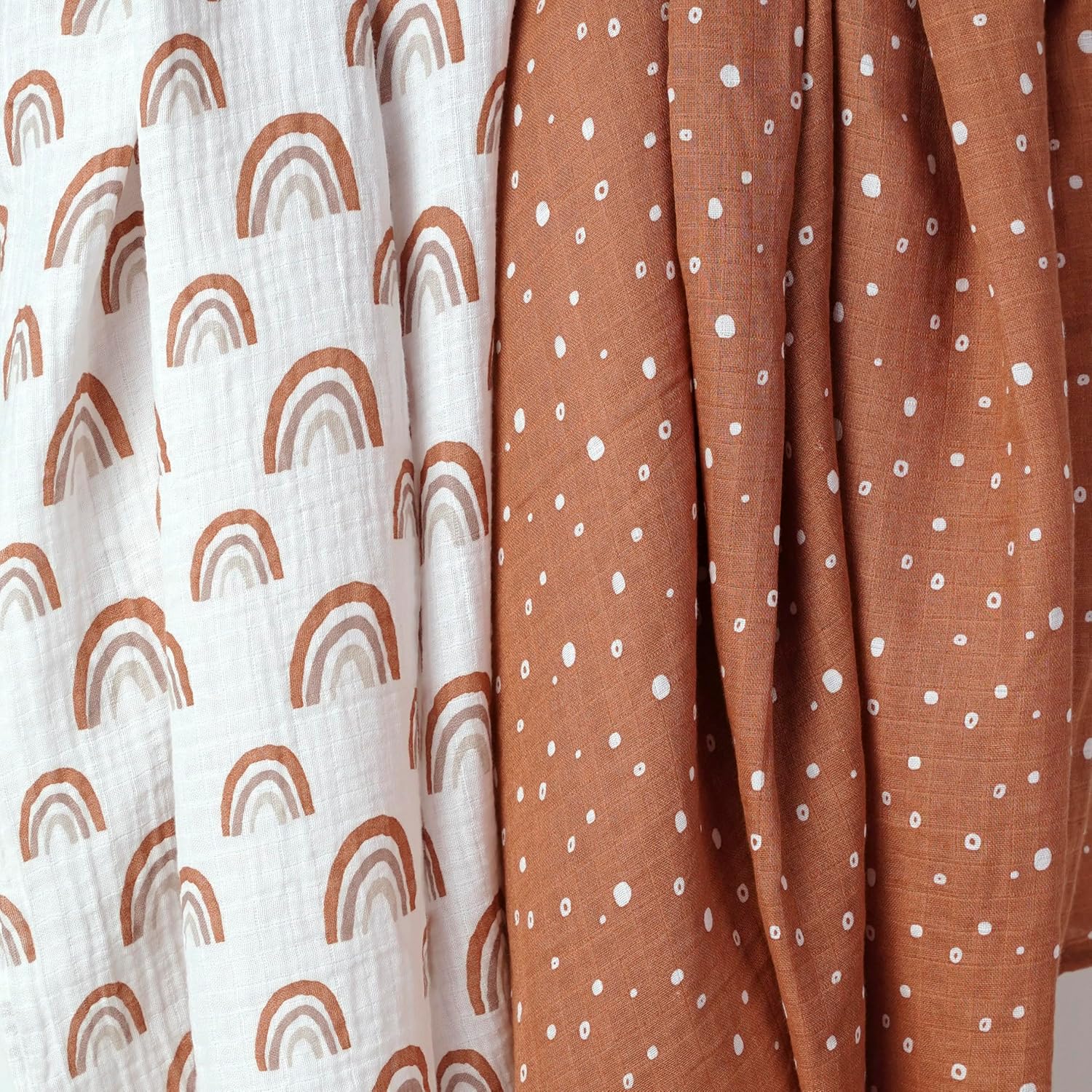 Gerber Baby 2-Pack Muslin Blanket Boho Rainbow Polka Dots
