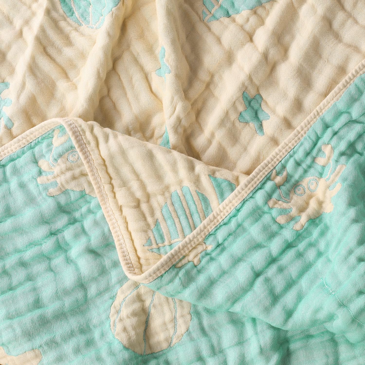 Ultra Soft Muslin Baby Blanket - Ocean Green 1 Pack