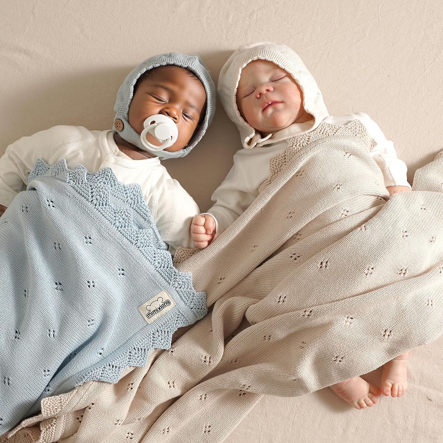 Mimixiong 30x40 Inch Oatmeal Cotton Swaddling Blanket